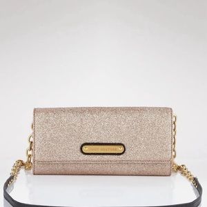 NEW Juicy Couture Convertible Wallet Crossbody Clutch Purse Campagne Glitter Y2K